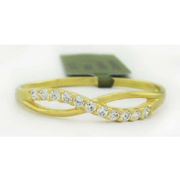 Created White Sapphire Infinity Ring 10k Gold
